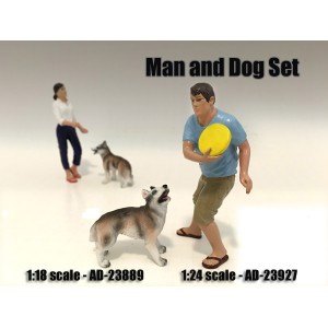AD-23889 Man and Dog (Set of 2)